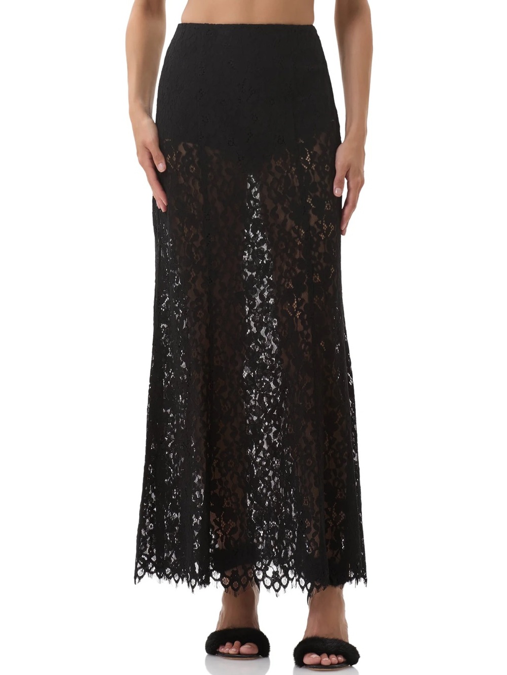 AFRM Lace Maxi Skirt in Noir. Size XL. Brand new!
